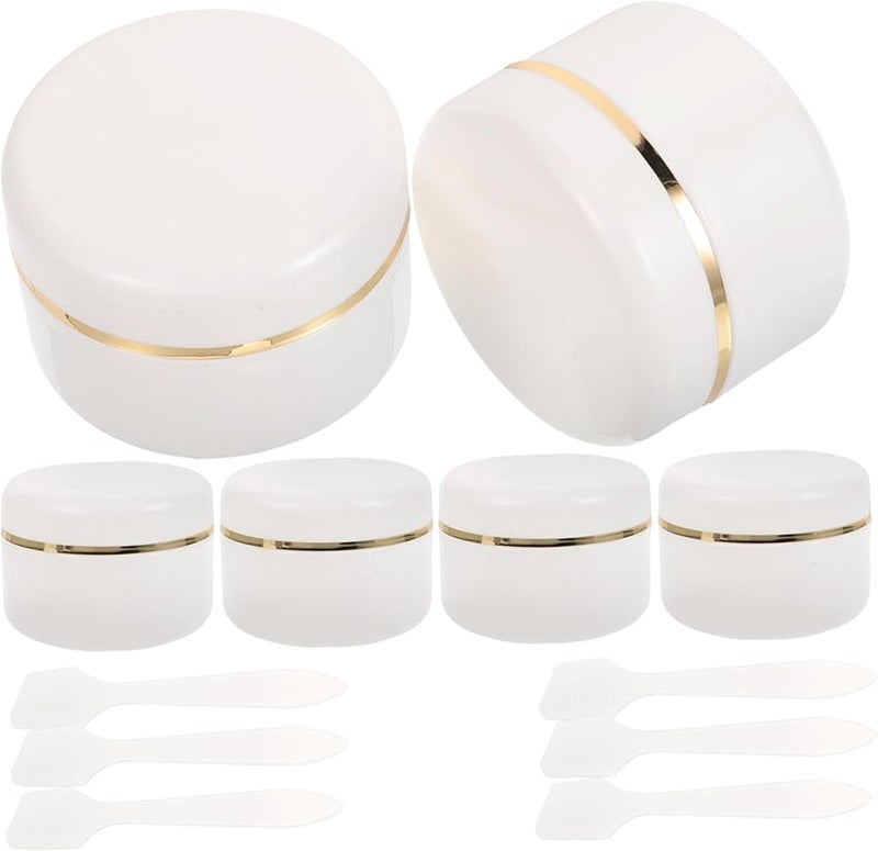 6Pcs 30ml Refillable Cosmetic Jars With Spoons Travel Lotion Containers For Creams - Image 1